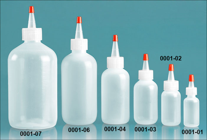 Consolidated Plastics Boston Round Bottles with Yorker Dispensing Cap 6 oz LDPE 24 Piece