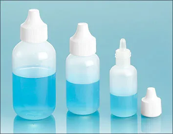 LDPE  Natural Dropper Bottles with Streaming Dropper Plug and White Caps