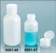 Plastic Bottles, Natural LDPE Boston Round Bottles With Natural Ribbed Snap Caps