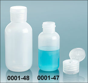 Plastic Bottles, Natural LDPE Boston Round Bottles With Natural Ribbed Snap Caps