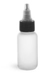 Natural LDPE Boston Round Bottles w/ Black/Natural Induction Lined Twist Top Caps
