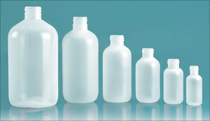 Natural LDPE Boston Round Bottles (Bulk), Caps NOT Included