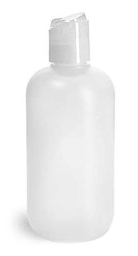 Natural HDPE Boston Rounds w/ Natural Disc Top Caps