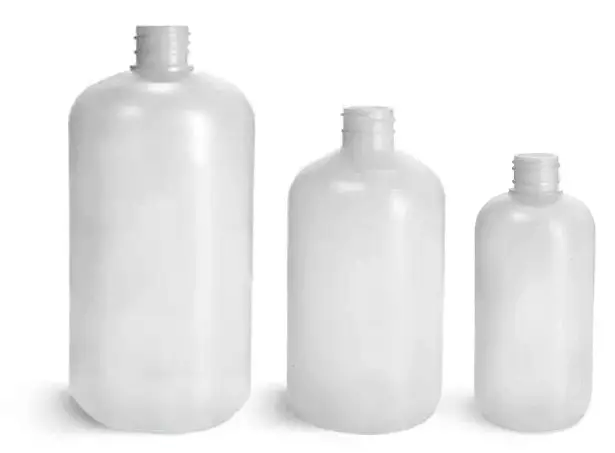 Natural HDPE Boston Round Bottles (Bulk), Caps NOT Included