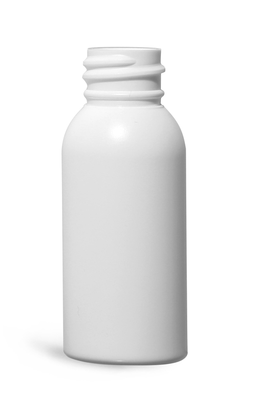 White HDPE Cosmo Round Bottles (Bulk), Caps NOT Included