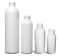 White HDPE Cosmo Round Bottles (Bulk), Caps NOT Included