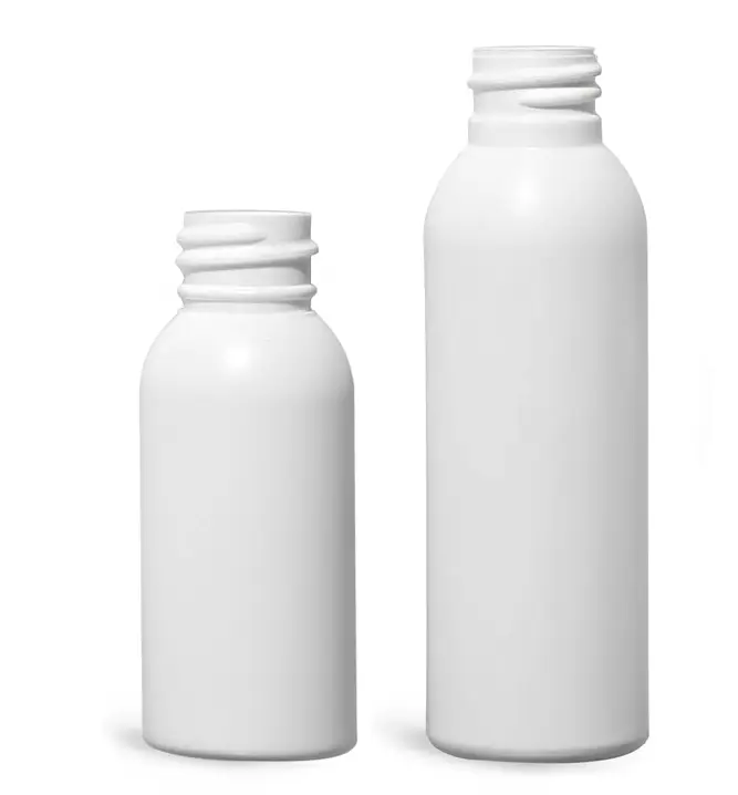 Original 1 oz & 2 oz White HDPE Cosmo Round Bottles
