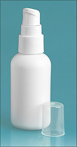 White HDPE Boston Rounds w/ White Treatment Pumps