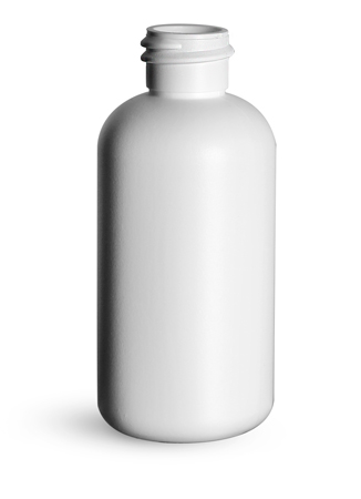Original 2 oz White HDPE Boston Round Bottles