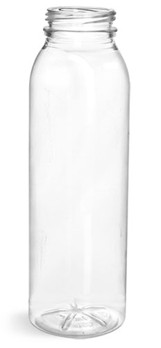 Plastic Bottles, Clear PET Round Beverage Bottles
