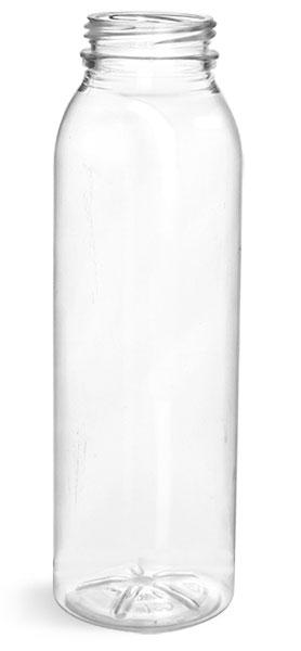 PET Plastic Bottles, 10 oz Clear Round Beverage Bottles (Bulk), Caps Not Included