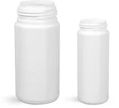 White HDPE Cylinder Bottles (Bulk), Caps NOT Included
