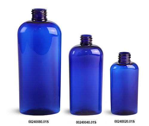 Blue Plastic Cosmo Ovals (Bulk), Caps NOT Included