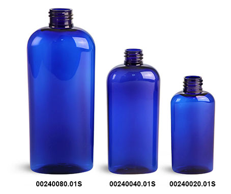 Blue Plastic Cosmo Ovals (Bulk), Caps NOT Included