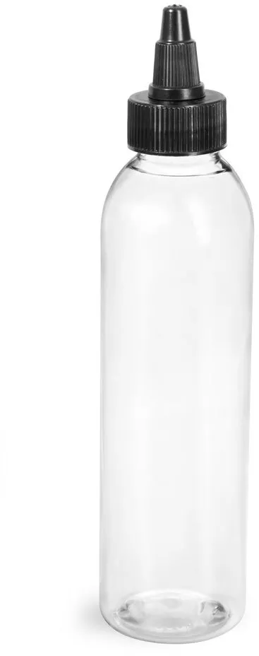 PET plastic Smoothie bottle 500 ml 38 mm clear incl. Screw cap 38 black for  PET smoothie