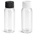 Clear Cosmo Round Amenity Bottles w/ Caps
