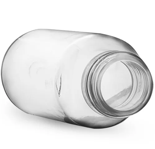 Clear Plastic Bottles, 1 oz PET Cosmo Round Bottles w/ Black Child Resistant Droppers