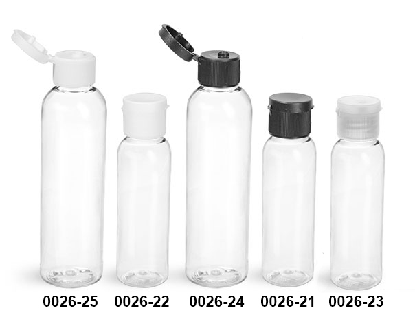 12 Pcs CLEAR 6 Oz Cosmo/Bullet Dispensing Bottles Gel Shampoo w/ Cork Disc Caps 