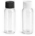 Clear PET Cosmo Round Amenity Bottles w/ Caps