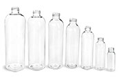 Clear PET Cosmo Round Bottles (Bulk), Caps NOT Included
