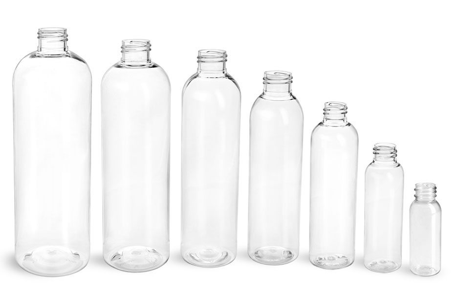 6 oz  Clear PET Cosmo Round Bottles (Bulk)