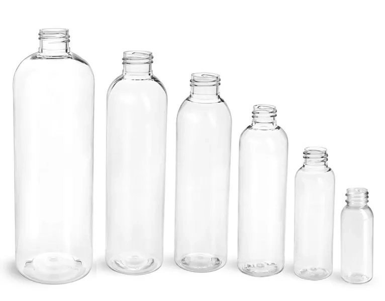 Clear PET Cosmo Round Bottles (Bulk), Caps NOT Included