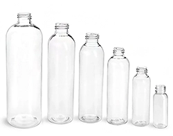 Clear PET Cosmo Round Bottles (Bulk), Caps NOT Included