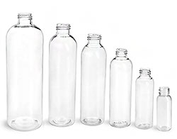 Clear PET Cosmo Round Bottles (Bulk), Caps NOT Included