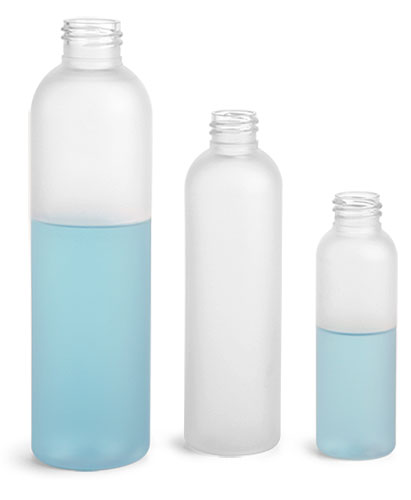 Frosted PET Cosmo Round Bottles (Bulk), Caps NOT Included