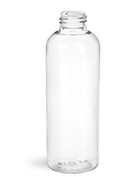 8 oz Clear PET Cosmo Round Bottles (Bulk), Caps NOT Included