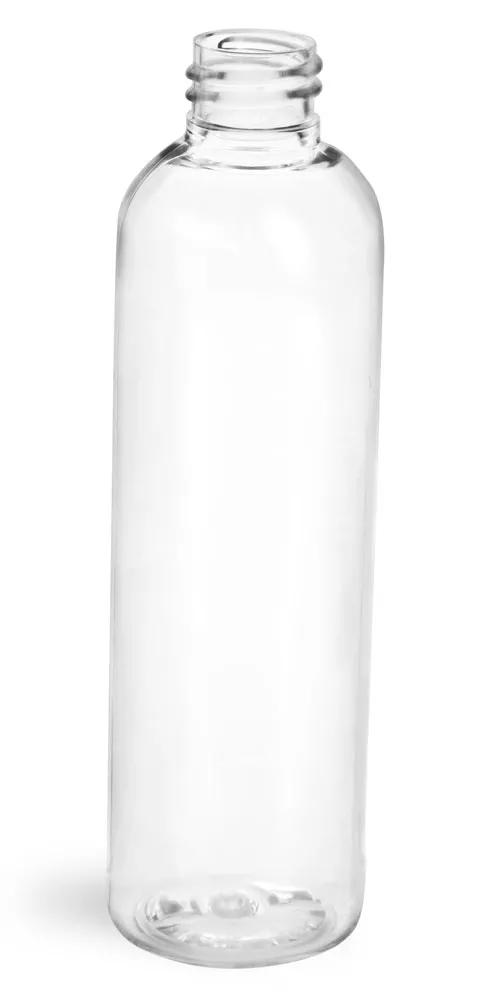 4 oz Clear PET Cosmo Round Bottles (Bulk), Caps NOT Included