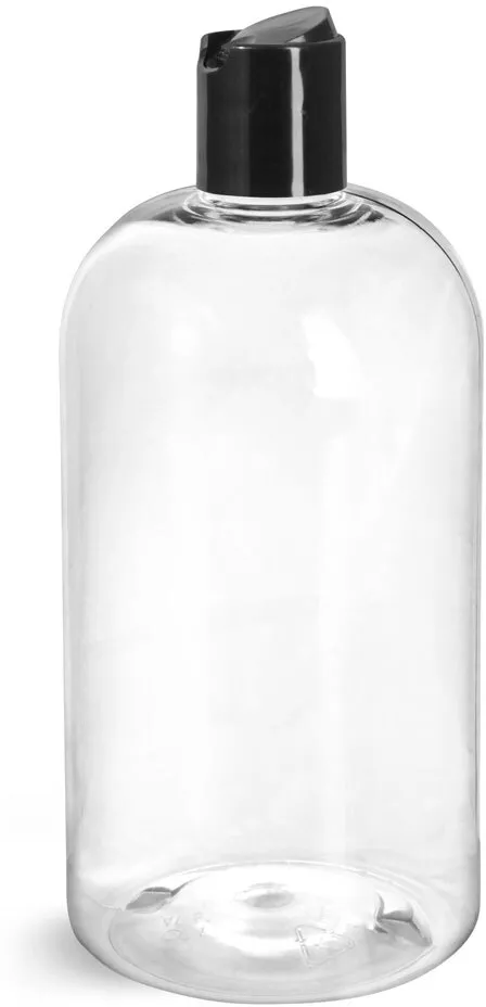 Round PET Clear Plastic Bottles - 16 fl oz - 38-400 Neck Finish