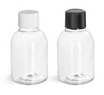 Clear Modern Round Amenity Bottles w/ Caps
