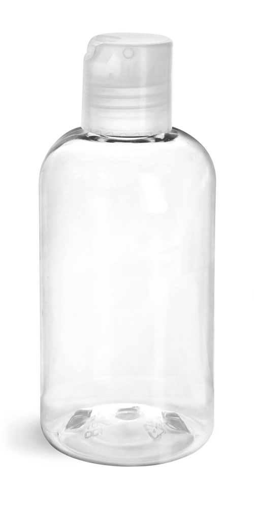 SKS Bottle & Packaging 8 oz Clear PET Boston Round Bottles w/ Natural