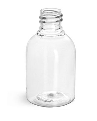 Clear PET Modern Round Amenity Bottles (Bulk)