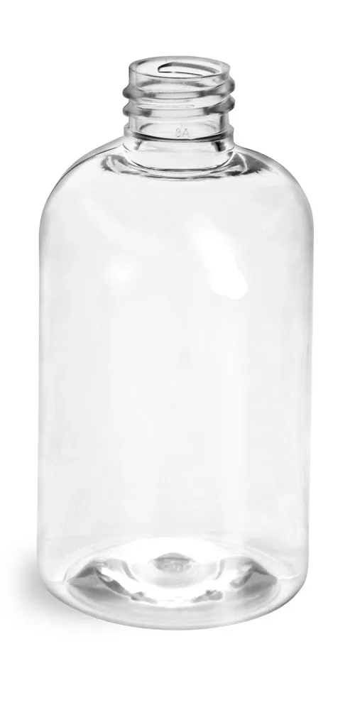 4 oz Clear PET Boston Round Bottles (Bulk), Caps NOT Included