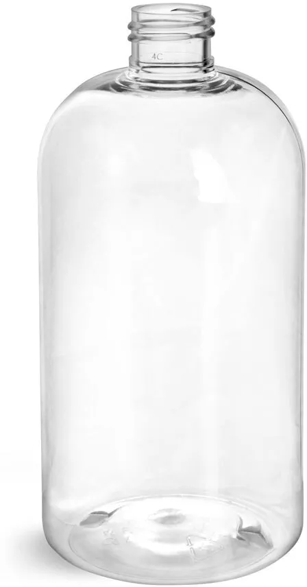 Clear PET Cylinder Round Bottles (Bulk), Caps NOT Included