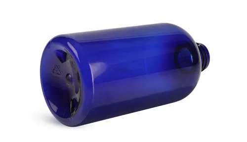 Blue PET Boston Round Bottles (Bulk), Caps NOT Included