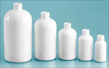 White PET Boston Round Bottles, (Bulk) Caps NOT Included