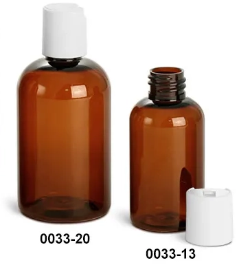 1 oz (30ml) AMBER Glass Bottle with Silver 20-400 lid with foam liner