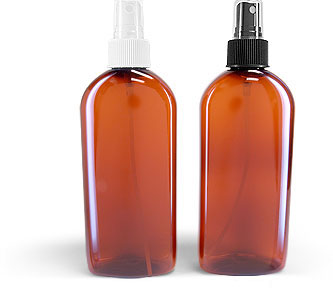 Amber PET Dundee Oval w/ Black Fine Mist Sprayer