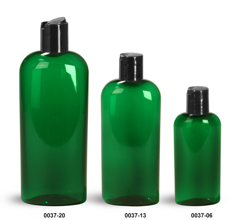 Sks Bottle & Packaging - Plastic Bottles, Green Pet Cosmo Oval Bottles 