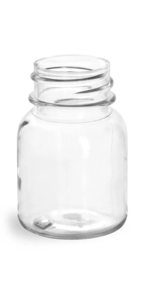 30 cc Clear PET Wide Mouth Round Bottles (Bulk), Caps Not Included