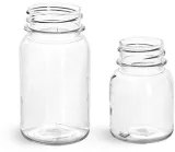 Clear PET Wide Mouth Round Bottles (Bulk), Caps Not Included