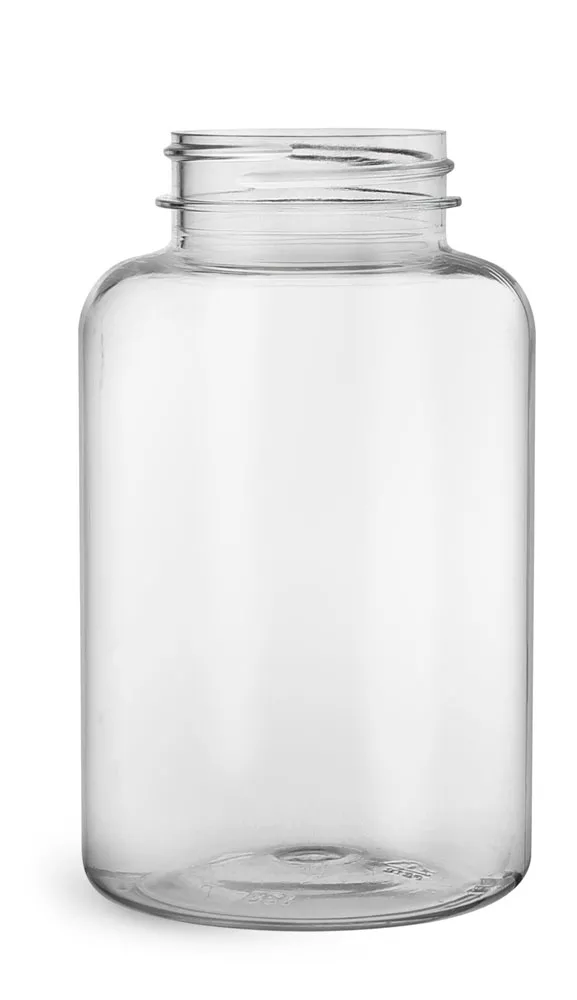 300 cc Clear PET Wide Mouth Packer Bottles, (Bulk) Caps Not Included