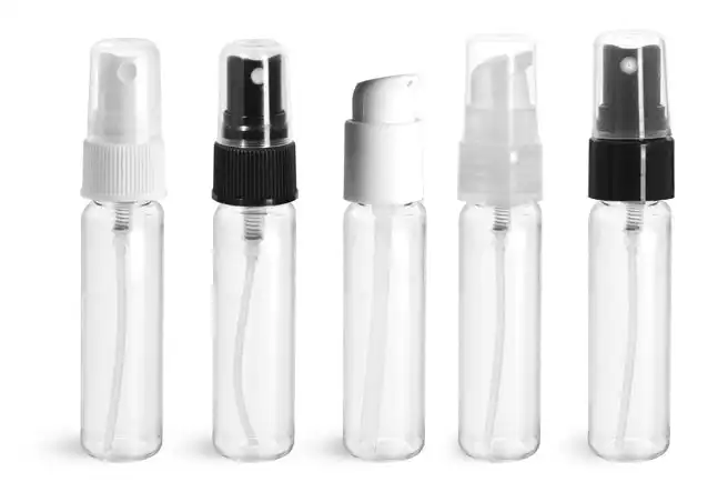 PET  Clear Slim Line Cylinders with Sprayers or Pumps