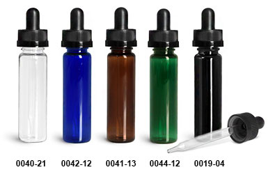 Original PET Slim Line Cylinders w/ Black Child Resistant Droppers