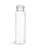 Plastic Bottles, 1 oz Clear PET Slim Line Cylinders (Bulk) Caps Not Included