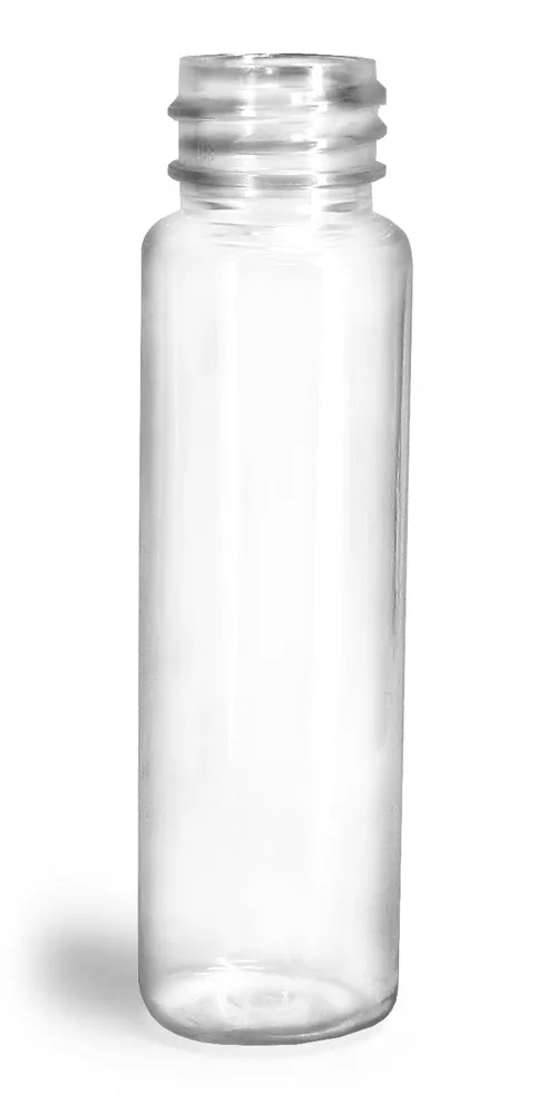 1 oz Clear PET Slim Line Cylinders (Bulk), Caps Not Included