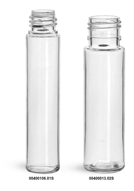 Plastic Bottles, Clear PET Roll On Containers (Bulk) Caps NOT Included